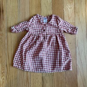 Carter’s Red and White Gingham Long Sleeve Dress 9 Months